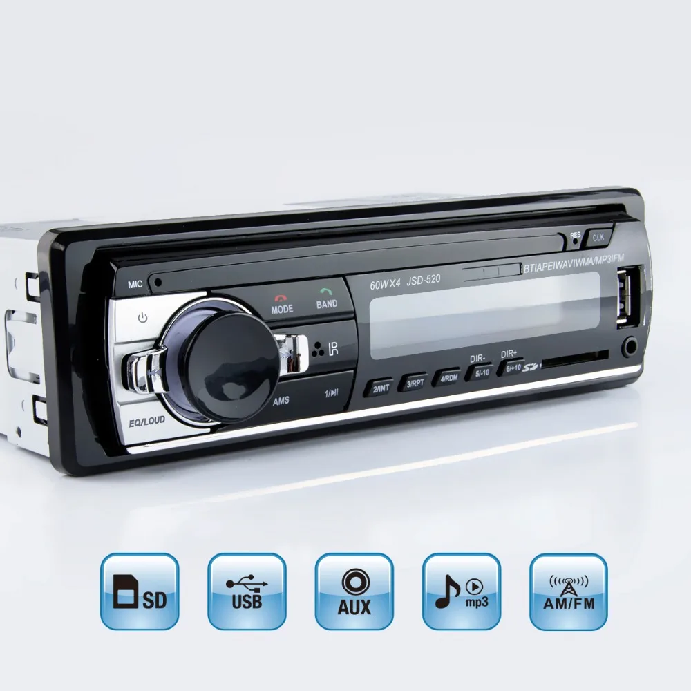 

Car Radio Stereo Player Digital Bluetooth Car MP3 Player 60Wx4 FM Radio Stereo Audio Music USB/SD with In Dash AUX Input