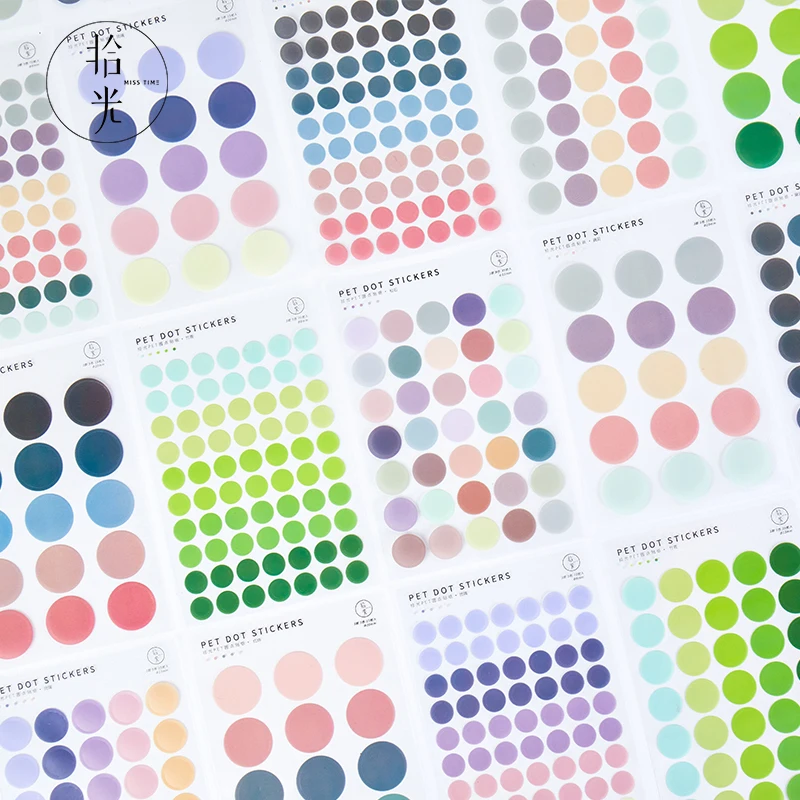 

120 Pieces Basic Salt Colored Labels Dot Stickers Round Circle Stickers, 3 Sheets