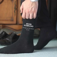 5 colors letter printed sock cotton breathable comfortable party wedding groomsman clothing groom gifts one size