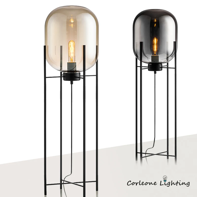 

Nordic LED Floor Lamp Modern Iron Glass Floor Lamps for Living Room Bedroom Study Decoration Light Home Table Lamp Stand Lamp