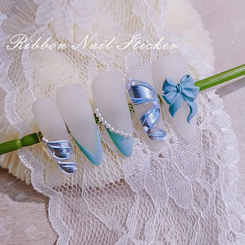 

Nail Stickers 5D Embossed Beautiful Ribbon Nail Stickers Nail Decals DIY Nail Embossed Sticker Nail Decorations