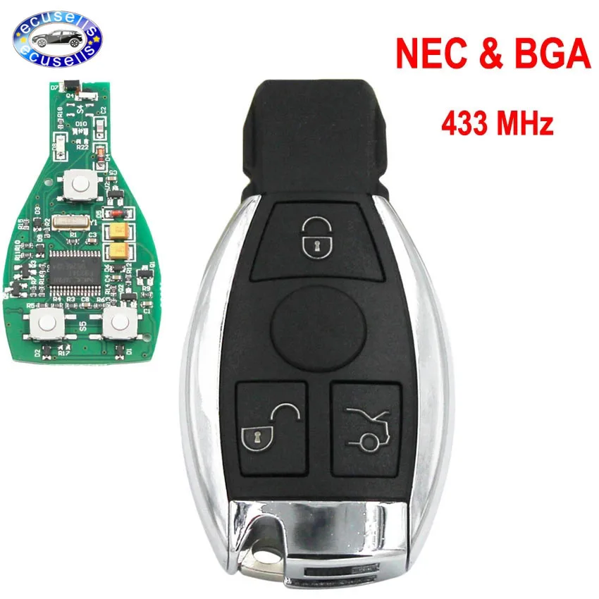 Умный дистанционный ключ с 3 кнопками для Benz A E S G CLK SLK ML класс С чипом BGA NEC 433 МГц