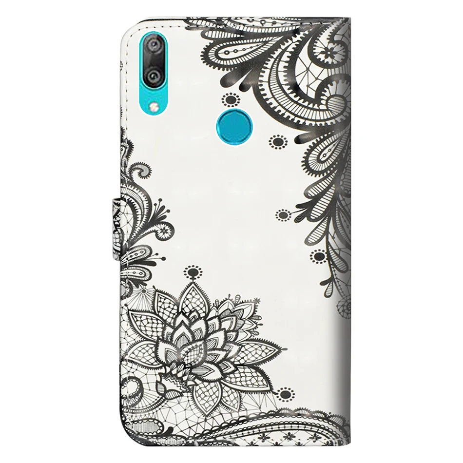 Кожаный чехол-бумажник с откидной крышкой и узором для huawei P30 Nova 4 Honor View 20 V20 8C Y6 Y7 PRO mate 30 Pro Y5 Prime Coque