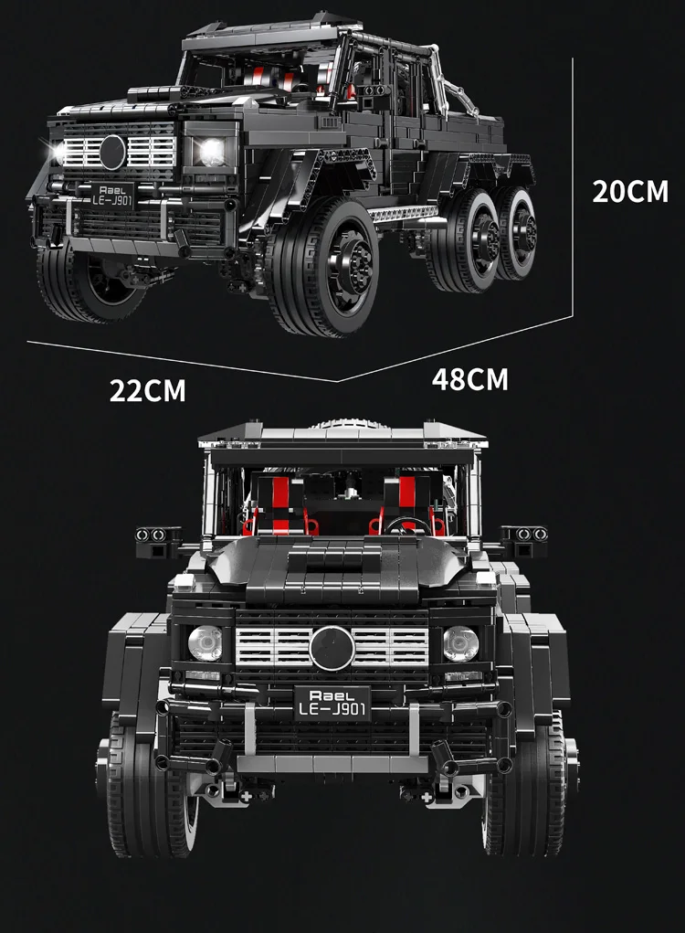 LE-J901 3300 шт. техническая серия RC автомобиль MOC 2425 G63AMG 6X6 LAND крейсер модель строительные блоки кирпичи автомобили игрушки для детей