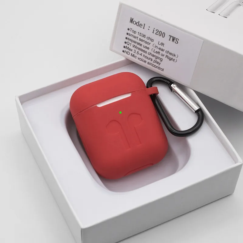 i200-Red-7 Original i200 TWS Air2 Earphone Wireless Bluetooth Headset Sports Headphones Stereo Earbuds for all mobile devices - Цвет: i200-Red-7