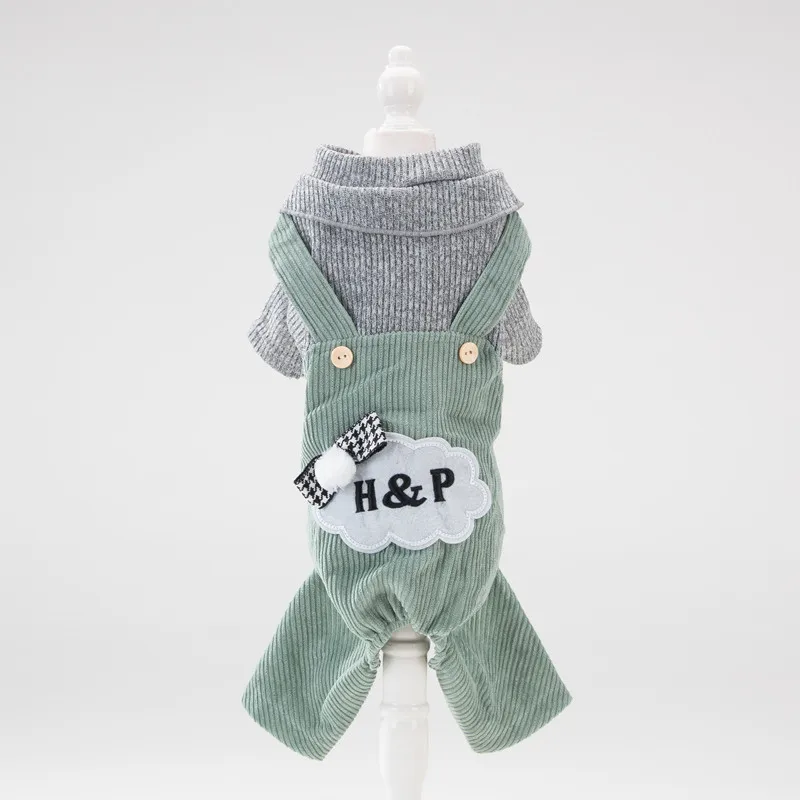 Hipidog комбинезон для маленьких собак Осенний комбинезон для собак - Цвет: Green Pants
