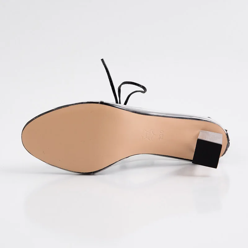 Женские ботинки из ПВХ Phoentin прозрачные туфли на высоком каблуке с открытым