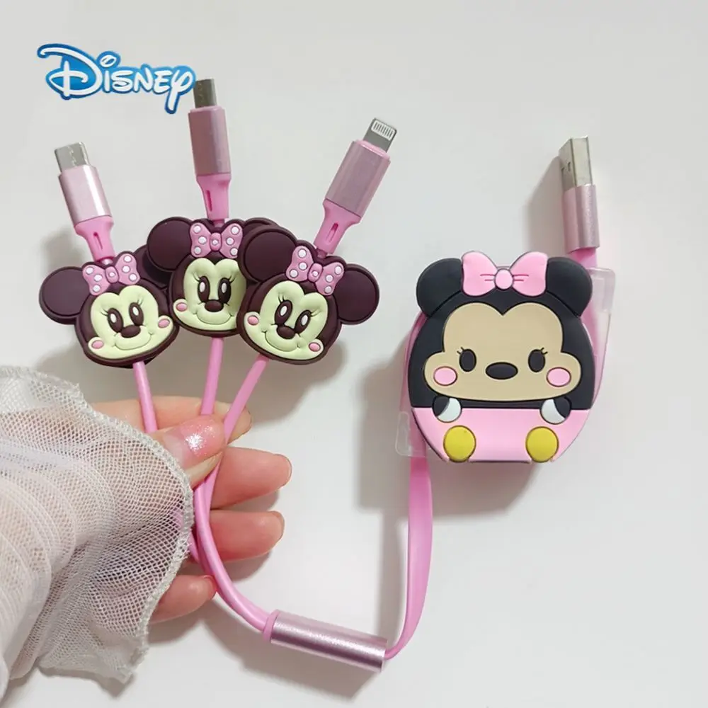 

Disney Stitch 3in1 Data USB Cable Fast Charger Charging Cable For iPhone Android Huawei Universal Cartoon Cute Phone Data Lines