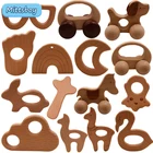 Грызунки деревянные для детей, подвеска-кролик, грызуны из бука, без бисфенола А, аксессуары для спортзала, кулон для зубов, игрушки для новорожденных