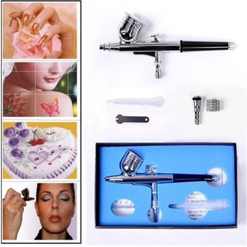 

Gravity Feed Airbrush Spray Gun Kit Double Action Air Brush Cake Tattoo Pistola De Pintura Aerografo Nail Tool 0.3mm