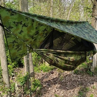 lightweight portable camping hammock and tent awning rain fly tarp waterproof mosquito net hammock canopy 210t nylon hammocks