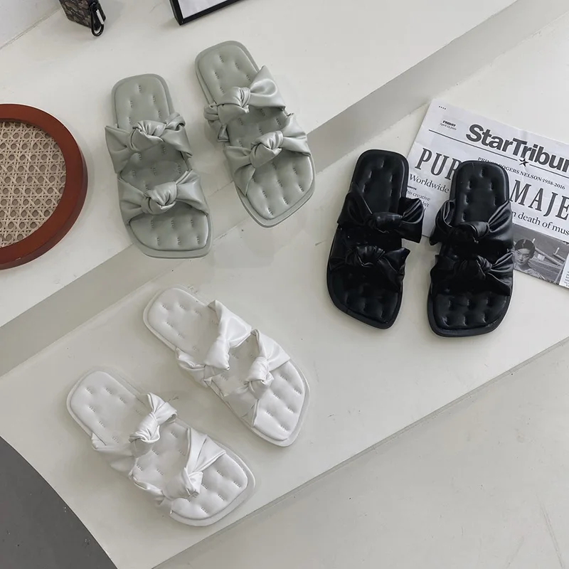 

Shoes Woman 2021 Slippers For Swimming Pool Luxury Slides Pantofle Beach Soft Designer New Flat PU Rome Basic Casual Fashion