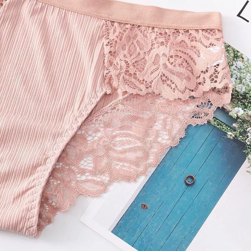 3Pcs/lot Confort Panties Sexy Panty Seampless Briefs Lace Women Underwear Lingerie for Female Girl Floral Pantys Underpants - купить по