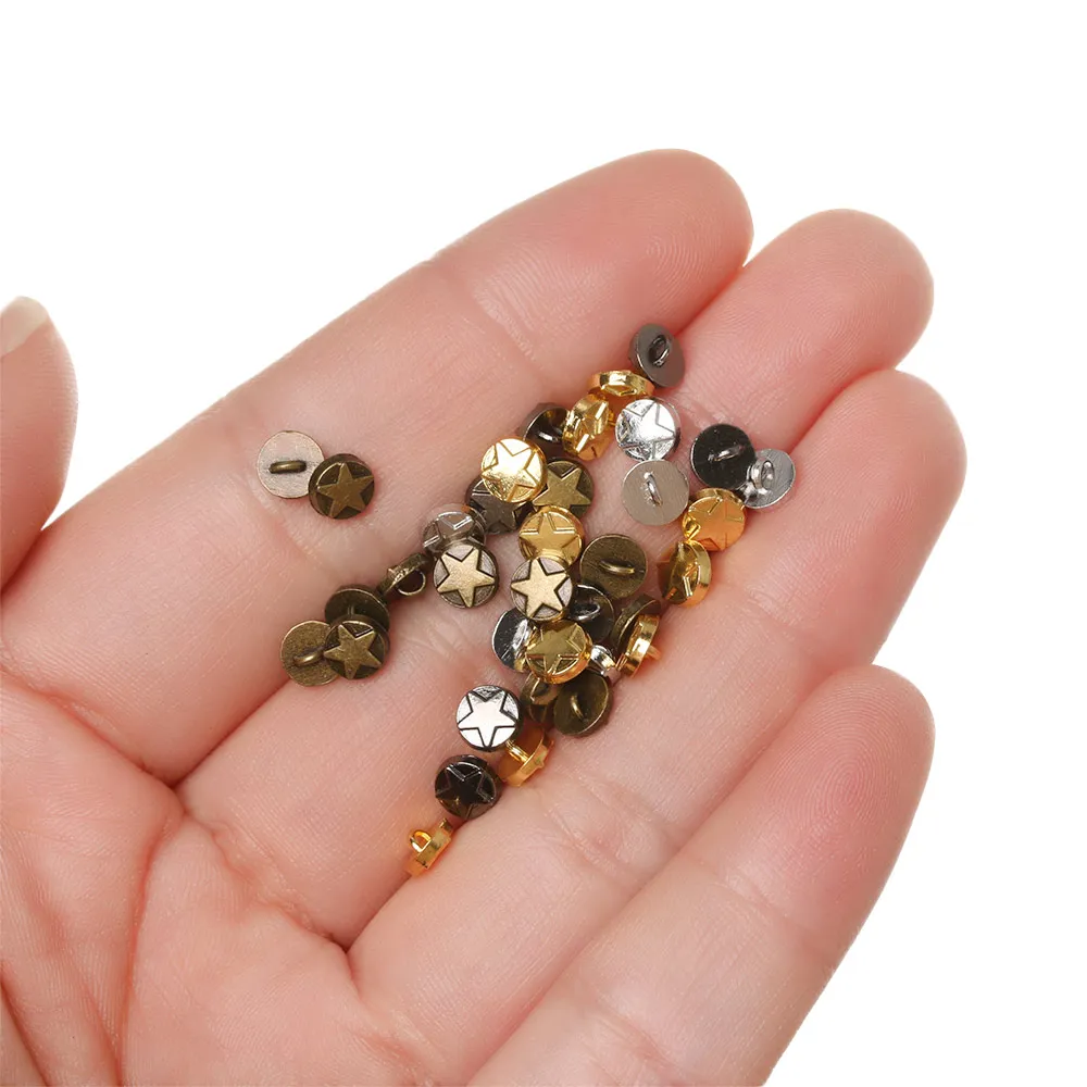 20/40 шт. мини пряжка для кнопок DIY Одежда кукол 5 мм металлический узор со звездой