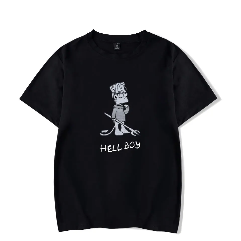 

Футболка Lil Peep Hellboy в стиле Харадзюку, смешная рубашка с милым мультяшным дизайном для мужчин и женщин, свободная мягкая хлопковая кофта Hellboy,...