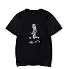 Футболка Lil Peep Hellboy в стиле Харадзюку, смешная рубашка с милым мультяшным дизайном для мужчин и женщин, свободная мягкая хлопковая кофта Hellboy, топы
