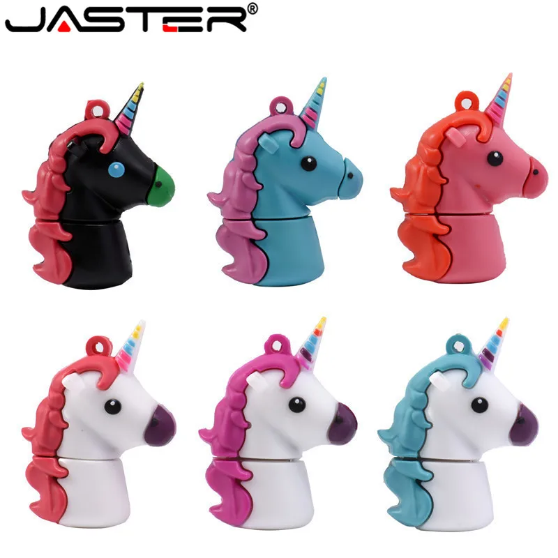 Силиконовый USB-флеш-накопитель JASTER в виде единорога 32 ГБ 64 16 водонепроницаемый