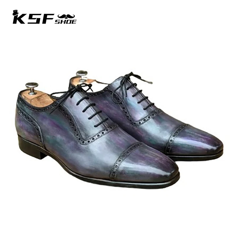 

KSF SHOE Fashion Shoes Men Leather Shoe Chaussure Homme Luxury Designer Oxford Party Brand Male Shoes for Men Handmade Original