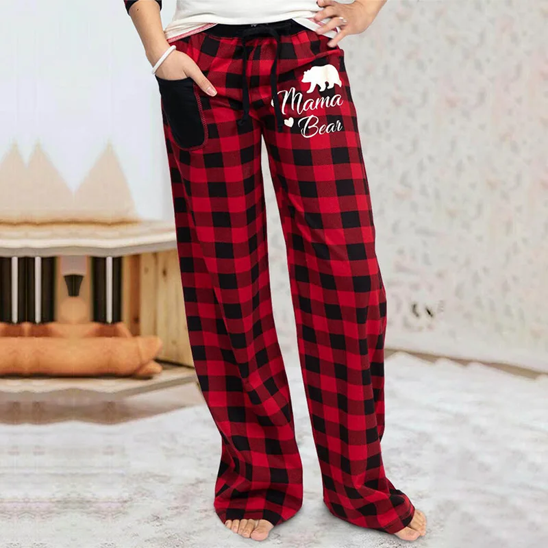 

High Quality New Arrive Christmas Red Plaid Pjs Pajama Lounge Pants
