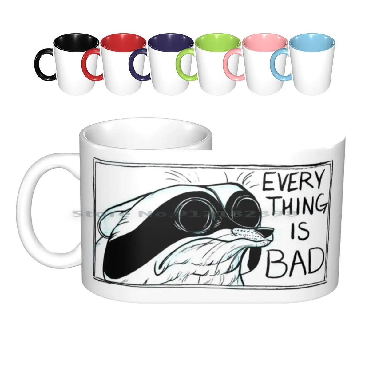 

Everything Is Bad Ceramic Mugs Coffee Cups Milk Tea Mug Webcomic Raccoon Comic Creative Trending Vintage Gift Bottle Cup
