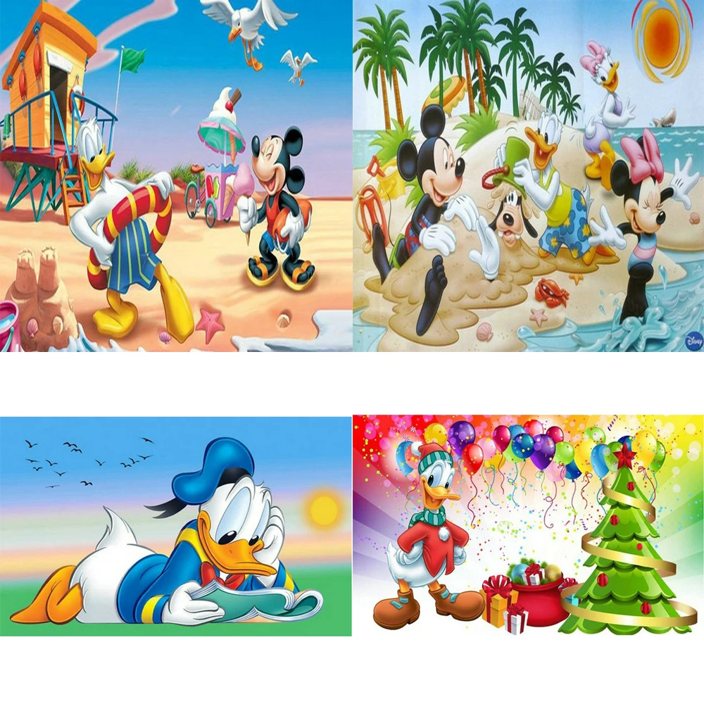 

5D DIY Diamond Painting Disney Square/Round Diamond "Donald Duck and Mickey Mouse" Embroidered Cross Stitch 5D Rhinestone