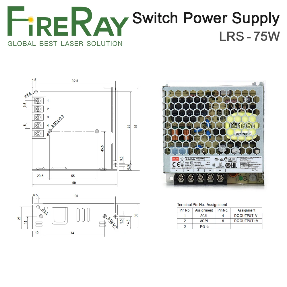 Источник питания переключателя Fireray MeanWell модель 5 В 12 24 14 а 6 А 3 2 используется для