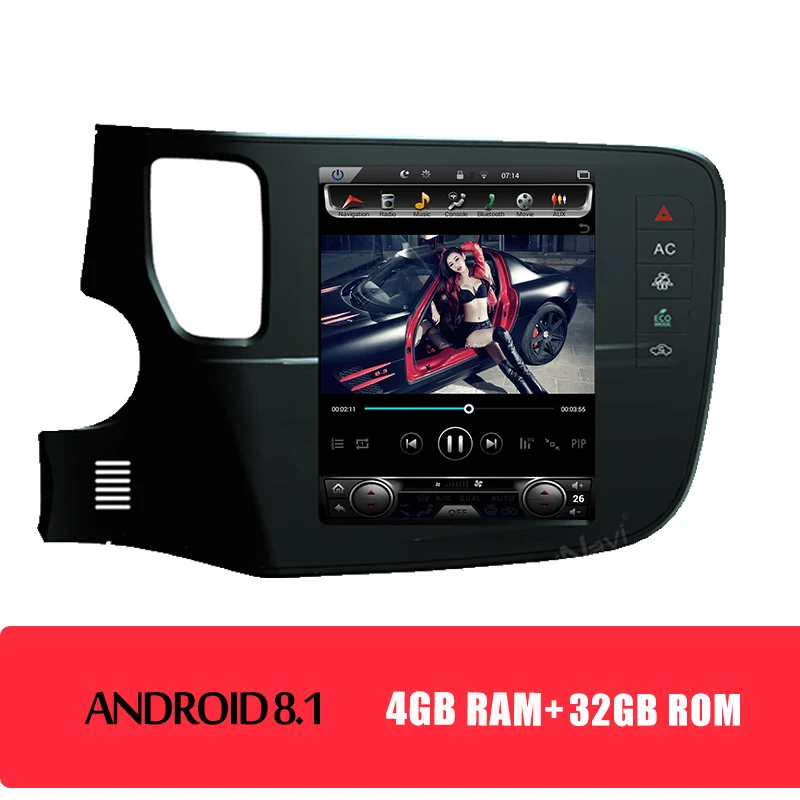 Android Car Radio KiriNavi 1 din Android 8,1 10," сенсорный экран автомобиля радио gps навигация для Mitsubishi Outlander автомобильный мультимедийный плеер 2013 - Цвет: Android Car Radio