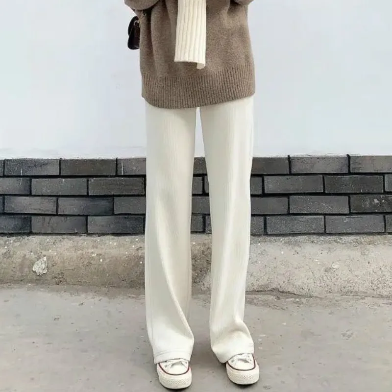 

Vintage Women Corduroy Wide Leg Pants Fashion Loose Harem Palazzo Autumn Trousers Elastic Waist Solid Long Pantalon