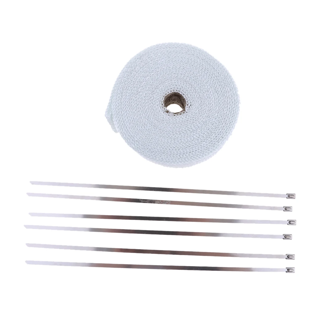 Тепловая пленка-для выхлопных труб 2 &quotx32ft включает 6 шт нержавеющих стяжек белый
