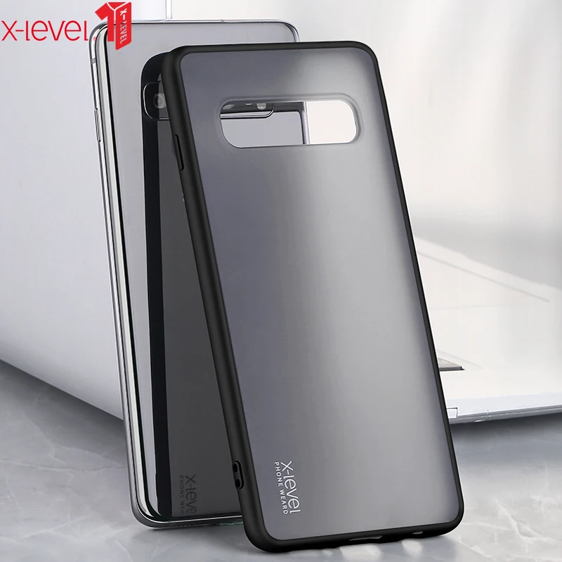 Прозрачный чехол X Level для Samsung S10 Plus жесткий матовый из мягкого силикона с краями