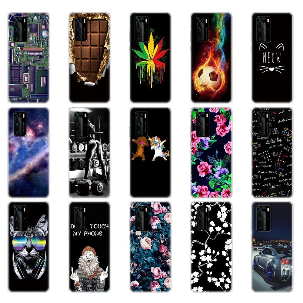 case For Huawei P40 Case Soft Silicon TPU Phone Back cover for Huawei P40 Pro P40Pro P 40 Bumper Fundas Skin shockproof black