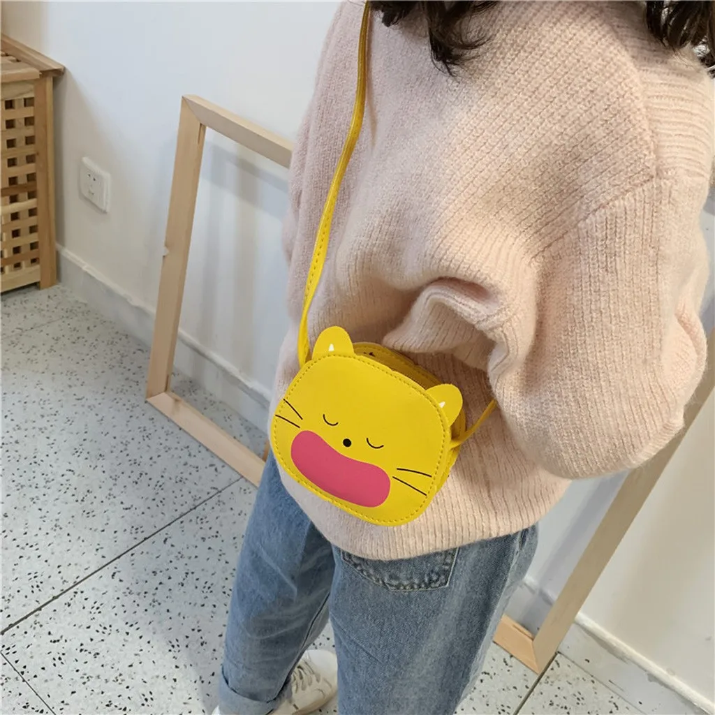 Сумка через плечо с милым котом Детская одноцветная маленькая сумка на молнии