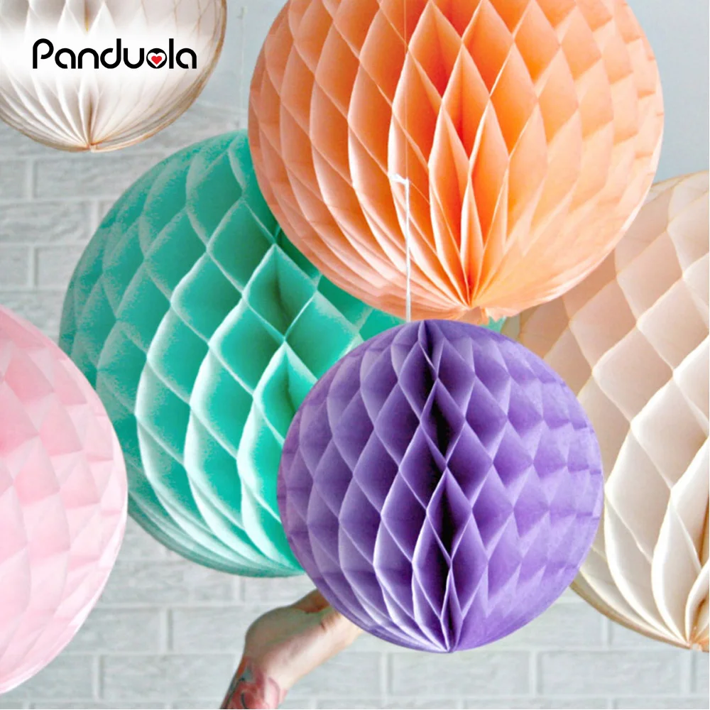 Babyshower lampion вечерние декоративные бумажные фонари с шаром в виде сот 5 шт. 6 дюймов