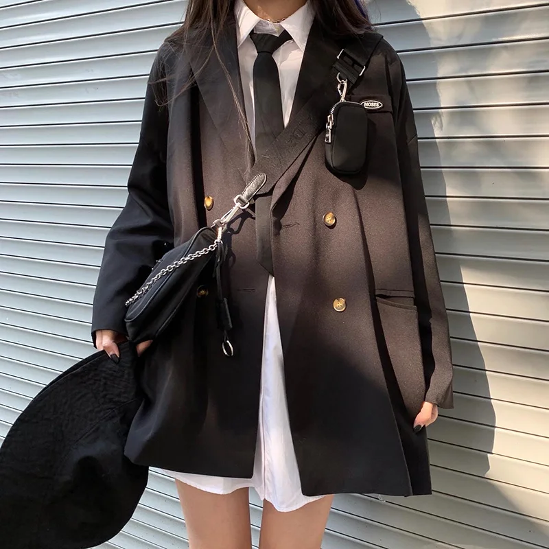 

Autumn Spring Ropa Mujer 2020 Korean Style Women Blazers Striped Casual Vintage Chic Fashion Blazer Feminino Ladies Top