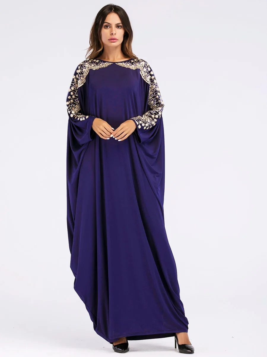 Мусульманское платье Donsignet, женское мусульманское модное платье с рукавом «летучая мышь», длинные платья