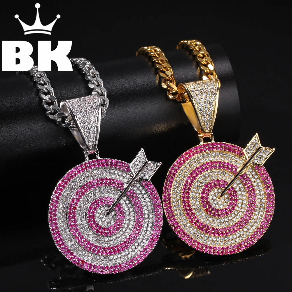 Цепочка с кулоном в стиле хип хоп фианитом|Ожерелья подвеской| |