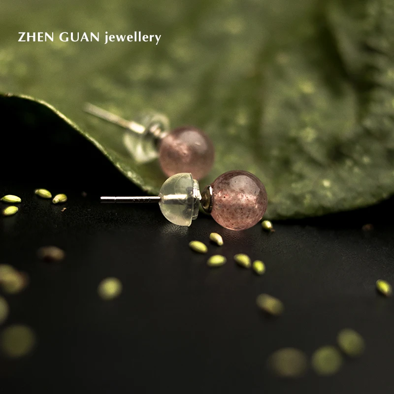 

Strawberry Crystal Earrings 2021 New Recruit Peach Blossom Transit Fashion Earrings Suitable for Women or Girls Creative Gifts