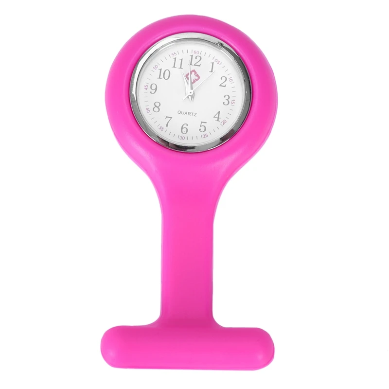 Медсестры темно розовый гель силиконовые пластиковые карманная брошь Fob часы