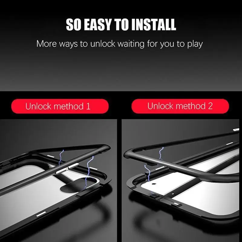

Magnetic Adsorption Metal Case For iPhone 11 Pro X XS Max Tempered Glass Back Magnet Cover For iPhone 6 6s 7 8 Plus 11Pro Cover