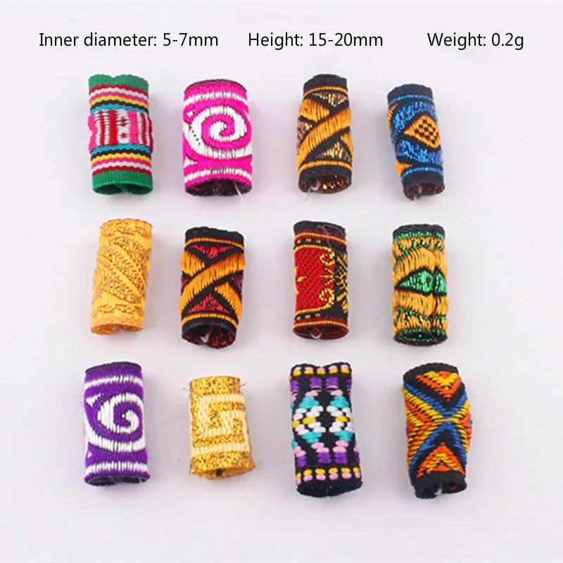 Женское разноцветное тканевое кольцо для волос оплетка страшные бусины кольца