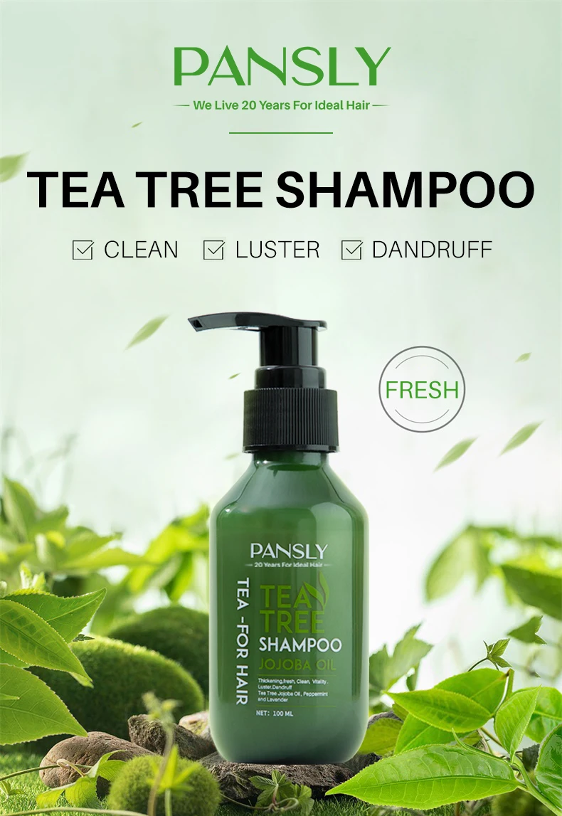 

100ml natural tea tree extract shampoo helps hair regenerate refreshing and oil control