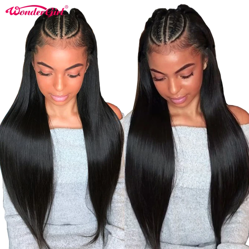 Remy hair Wonder girl 360 парик с кружевом спереди al предварительно сорвал с волосами младенца перуанские прямые предварительно сорванные человеческие волосы парики