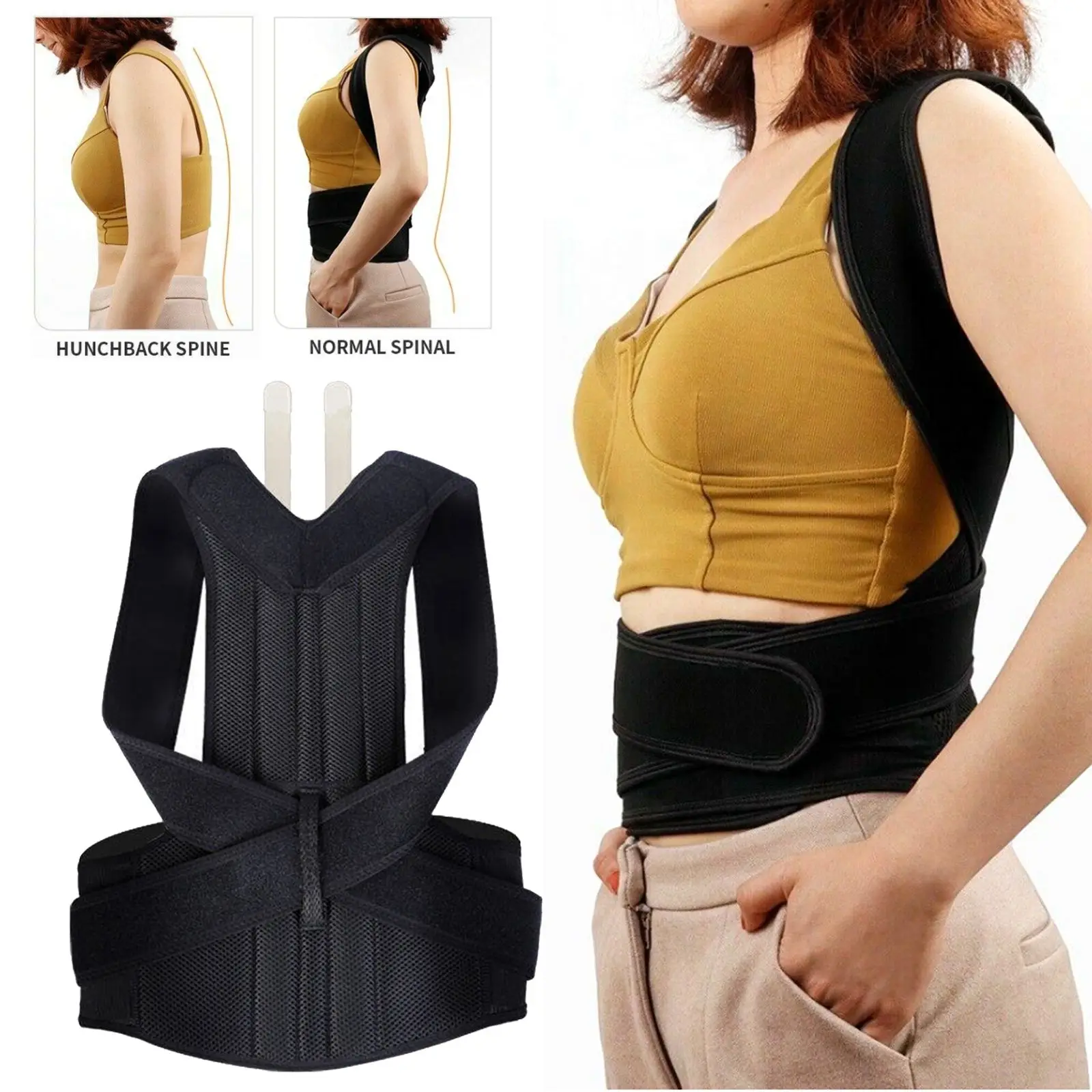 

Adjustable Posture Corrector Back Shoulder Straight Support Brace Belt Spine Corrector Postural Fixer Tape For Adult