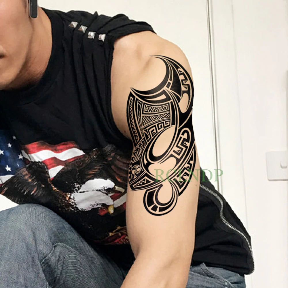 Waterproof Temporary Tattoo Sticker Wolf Animal Forest Tree Tatto Stickers Flash Tatoo Fake Tattoos for Men Women | Красота и