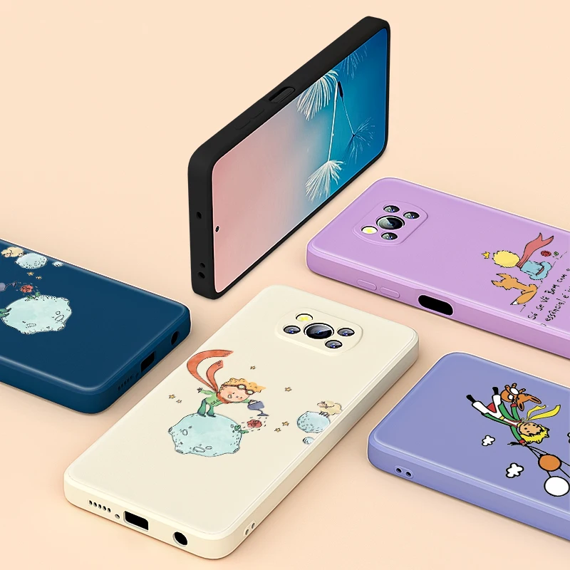 Чехол для телефона из жидкого силикона с аниме Little Prince Xiaomi Poco X3 NFC X2 M2 C3 M3 Pro F3 GT 6 X CC9