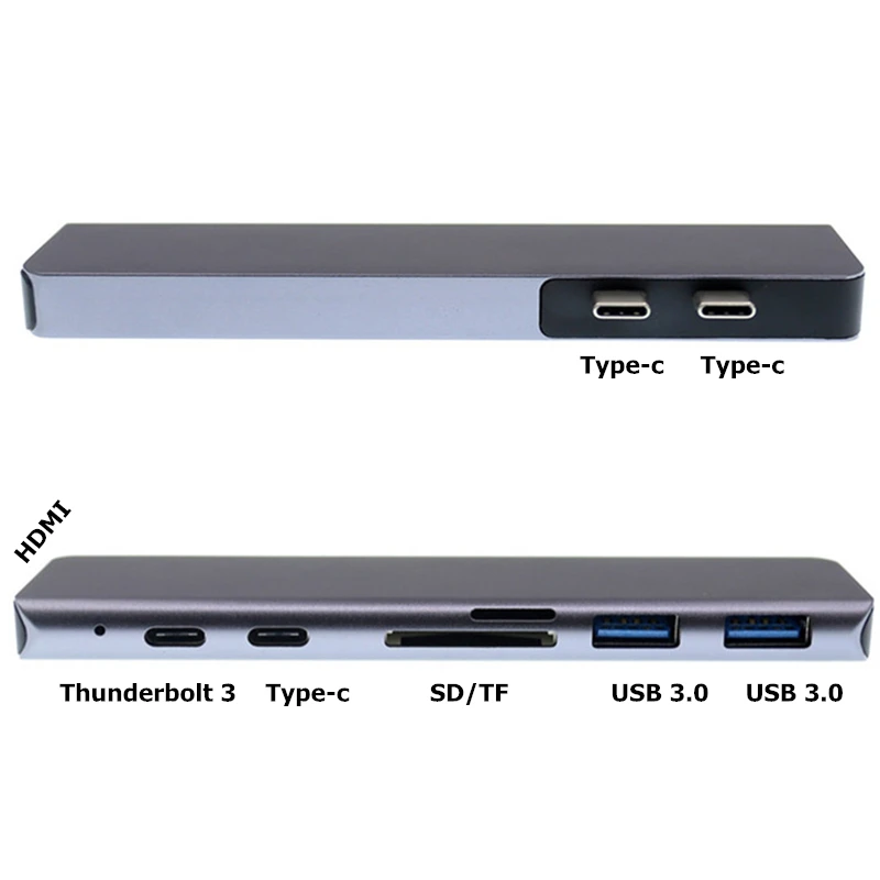Trumsoon USB 3,1 type C к HDMI 4K USB 3,0 Thunderbolt 3 USB-C конвертер SD TF кардридер адаптер для нового Macbook Air Pro