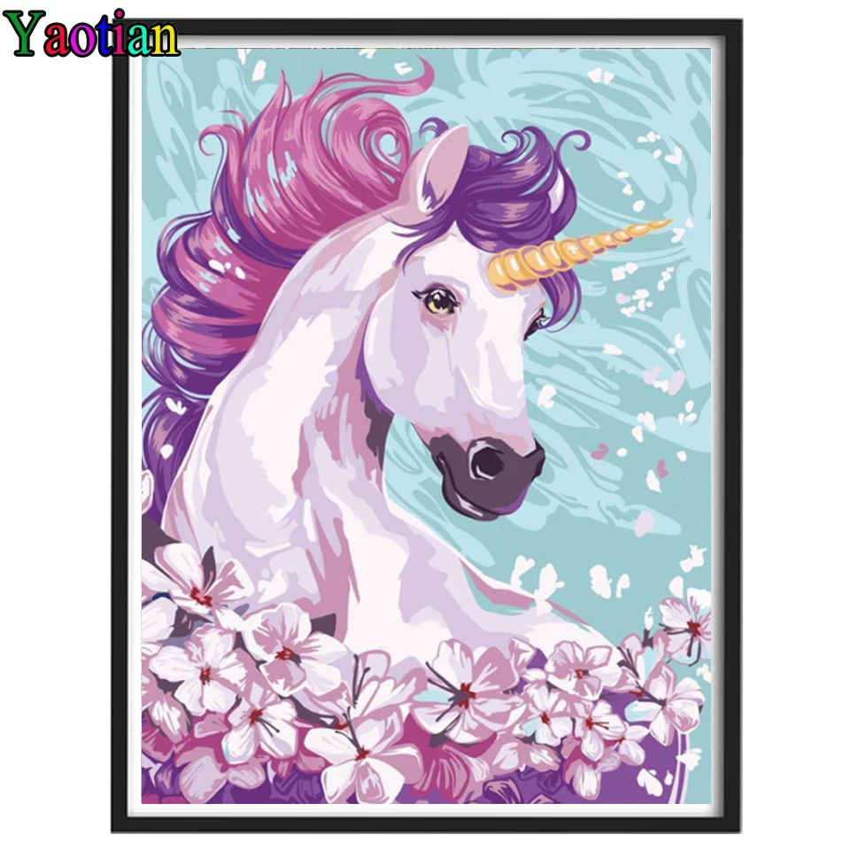 

Diamond Painting Mosaic Kit Animal unicorn flower 5D Diy Embroidery Cross Stitch Square Rhinestone Art Handmade Home Decor