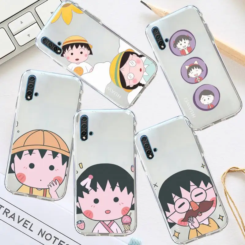 

Japan anime Chibi Maruko-chan Phone Case Transparent for Huawei honor P mate 40 20 30 10 50 i 9 x mate pro lite 8a