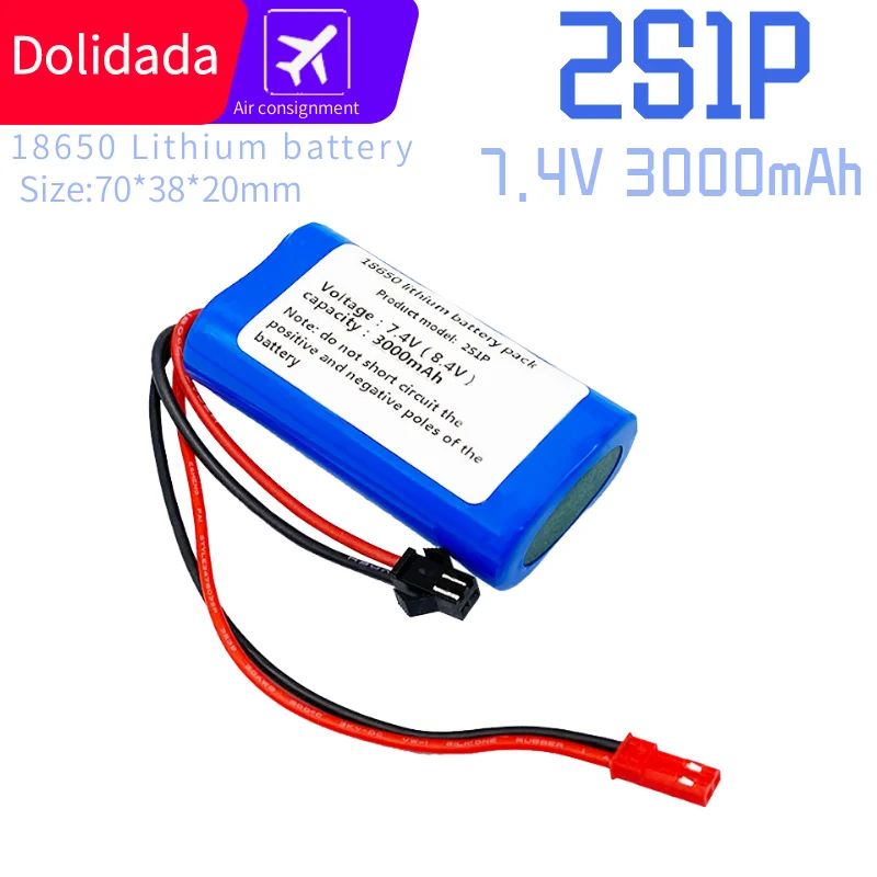 

7.4V 3000mAH Li-po Batery 2S1P 20C 18650 Lithium battery pack toys battery for remote control helicopter 7.4 V 3000 mAh