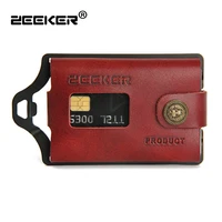 zeeker new multifunctional leather metal wallet card holder credit card wallets mens wallets